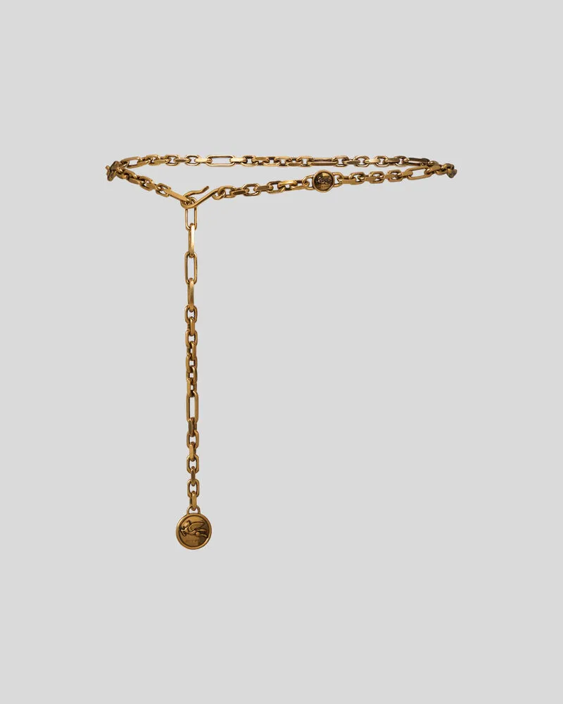 Etro Kettengürtel Mit Pegaso-münzen, Damen, Gold, Größe Gold