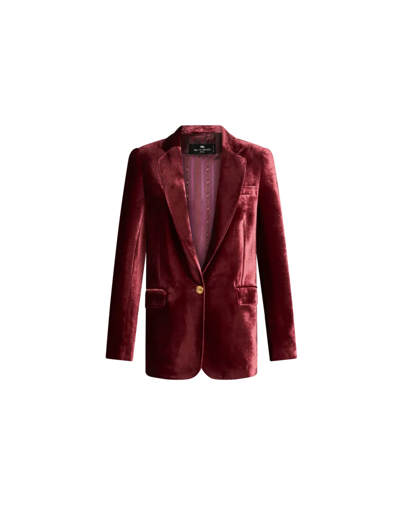 Etro Jacke Aus Samt, Damen, Bordeaux, Größe Bordeaux