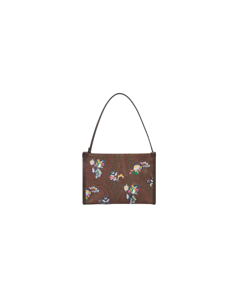 Etro Arnica-pouch-bag Mit Stickerei, Damen, Braun Braun