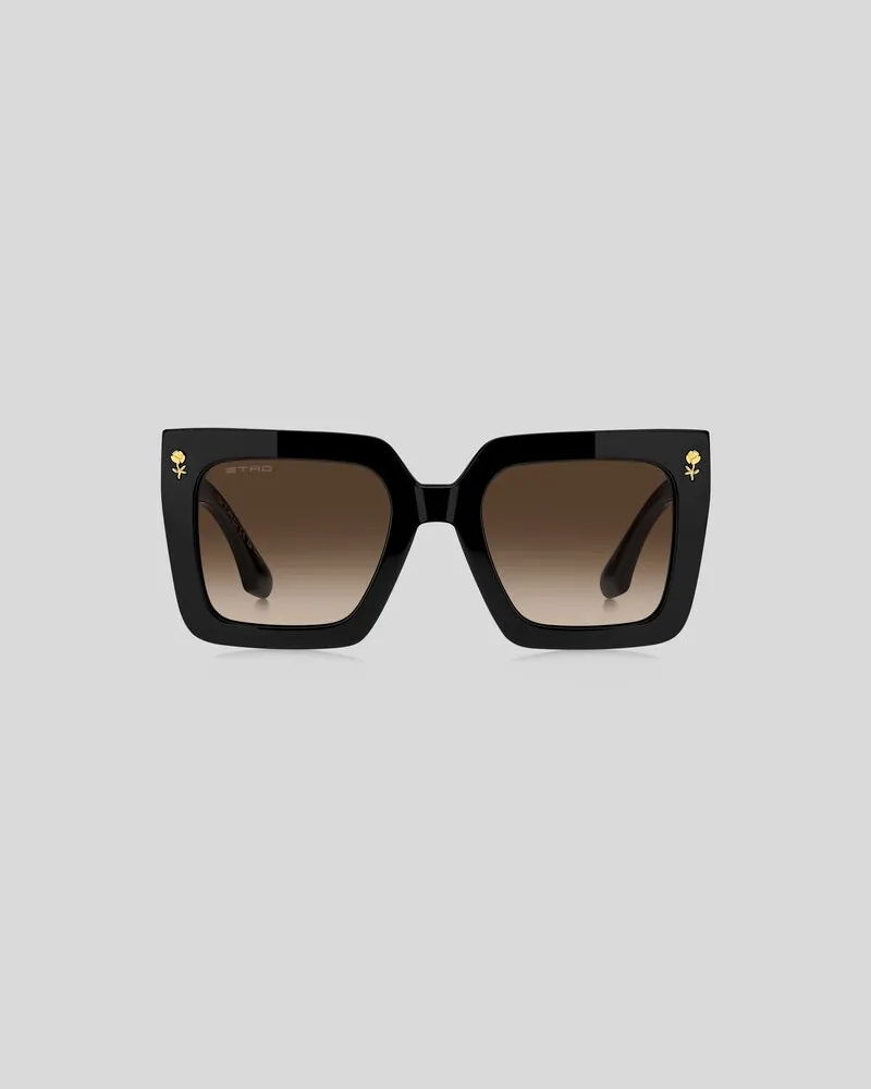 Etro Sonnenbrille Colour Stripes, Damen, Schwarz Schwarz