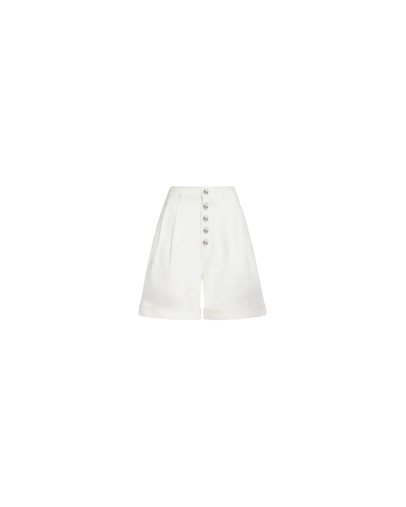Etro Bermudashorts Aus Baumwolle Mit Knöpfen, Damen, Weiß, Größe Weiß