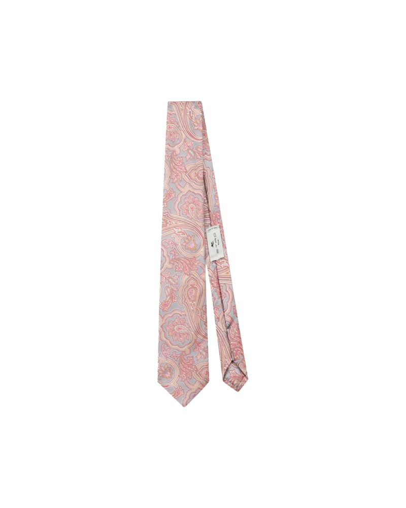 Etro Krawatte Aus Seide Mit Paisleymuster In Jacquard, Herren, Rosa Rosa
