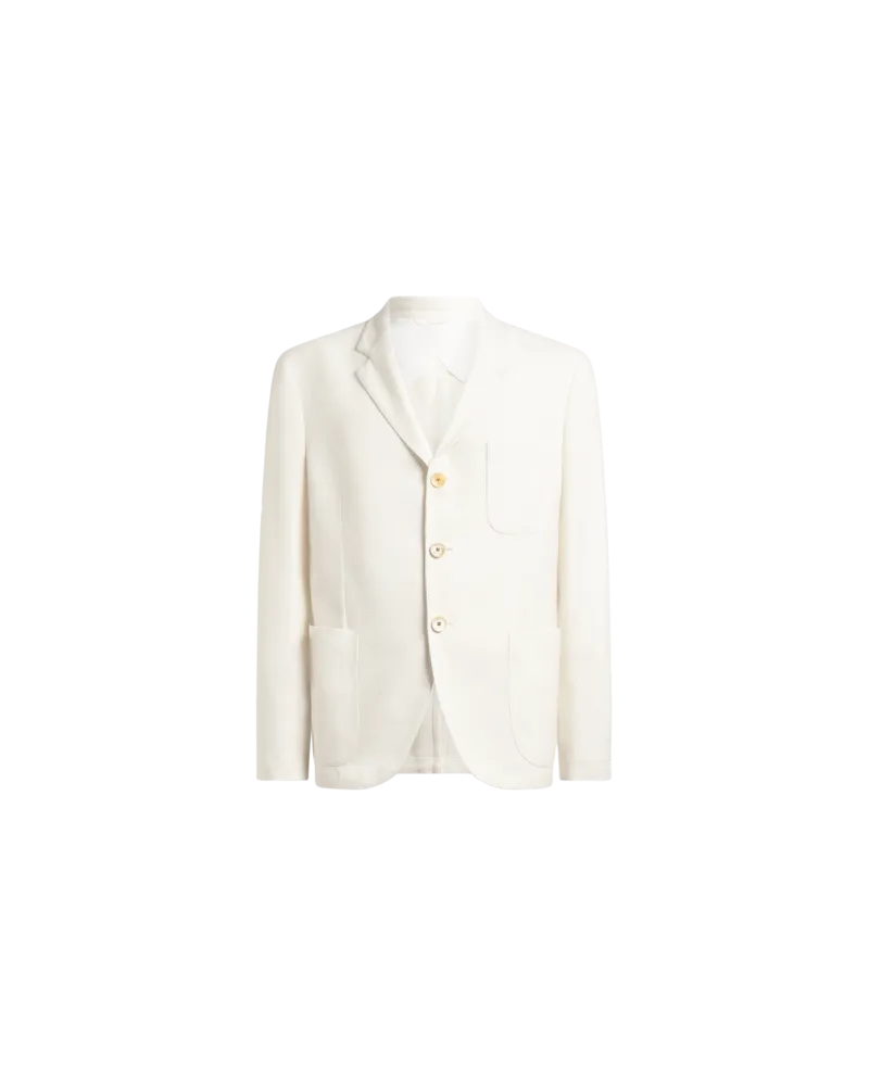 Etro Einreihige Jacke Aus Einer Baumwollmischung, Herren, Weiß, Größe Weiß