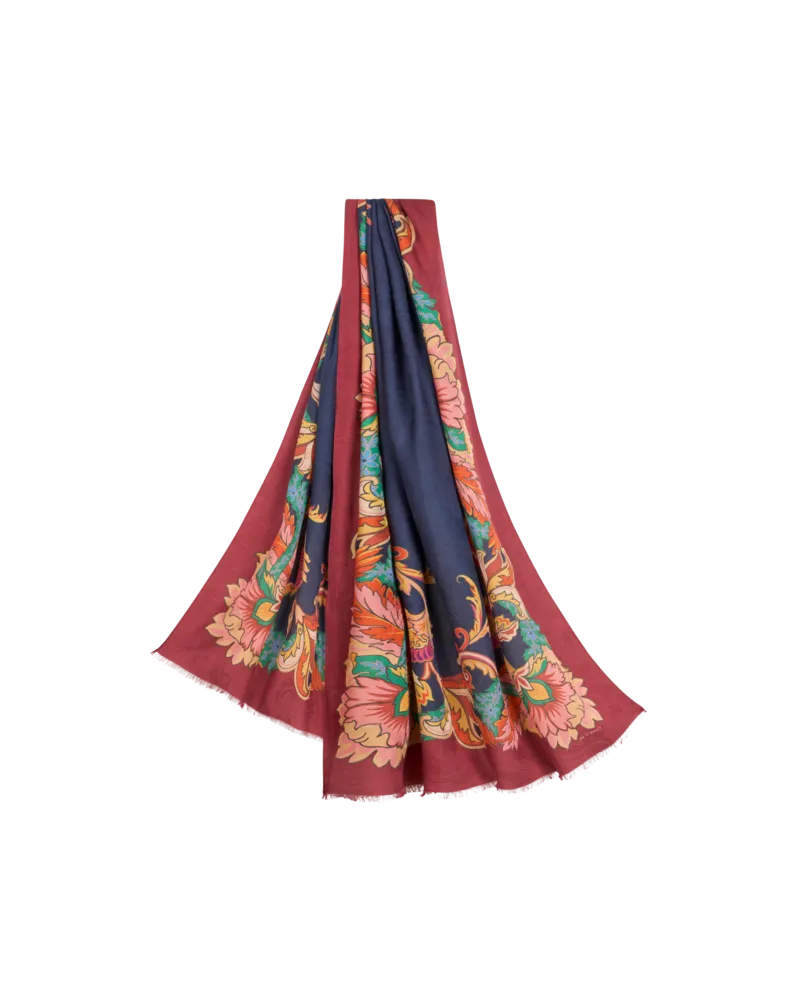 Etro Schal Aus Jacquard Mit Blumenmotiv, Damen, Multicolor Multicolor