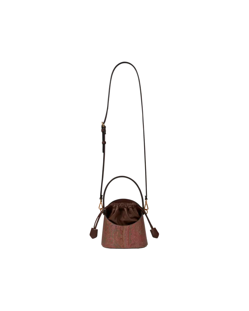 Etro Handtasche Saturno Klein Mit Paisleymuster, Damen, Braun Braun