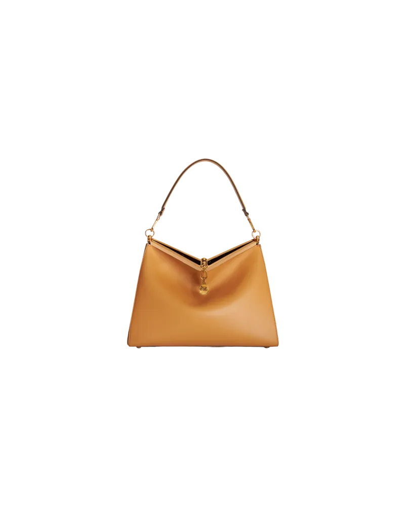 Etro Tasche Vela Gross Aus Leder, Damen, Kamel Kamel