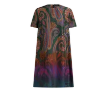 Kurzes Tunika-kleid Aus Seide Mit Paisley-dégradé-motiv, Damen, Grün, Größe