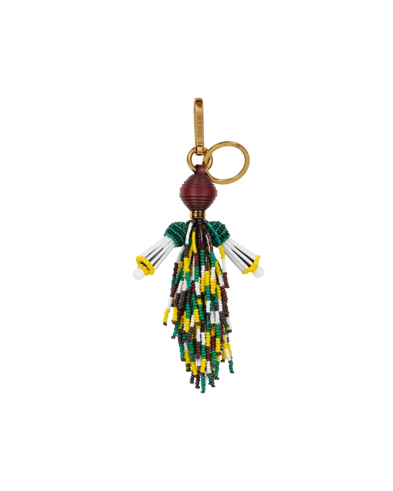 Etro Charm Mit Männchen Und Fransen, Damen, Grün Grün