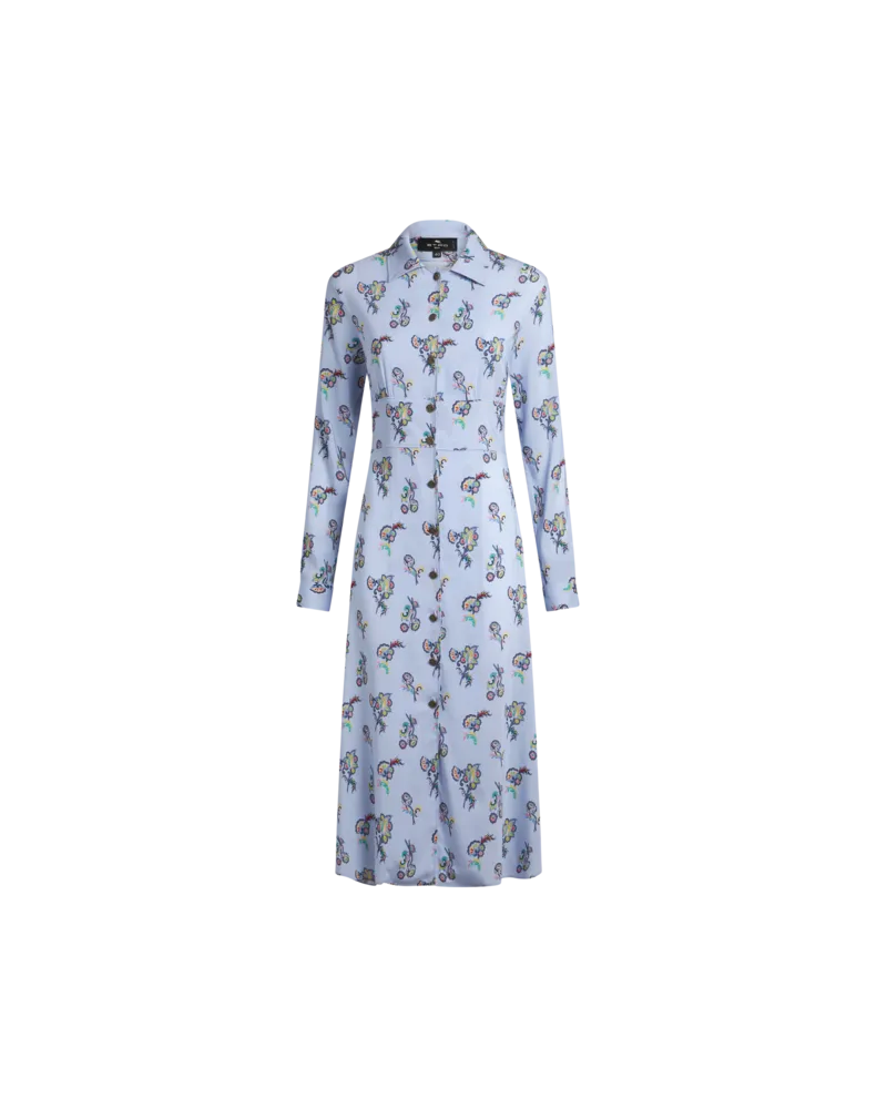 Etro Hemdblusenkleid Aus Stretch-sablé, Damen, Hellblau, Größe Hellblau