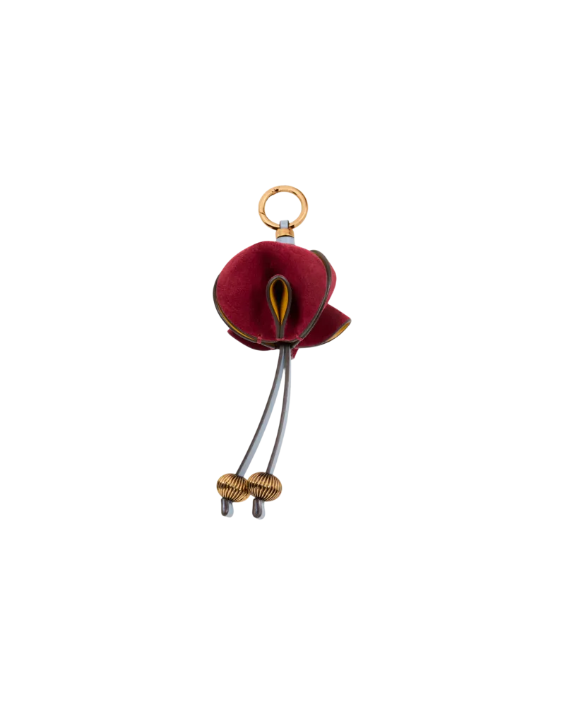 Etro Charm Mit Blume Aus Wildleder, Damen, Gelb Gelb