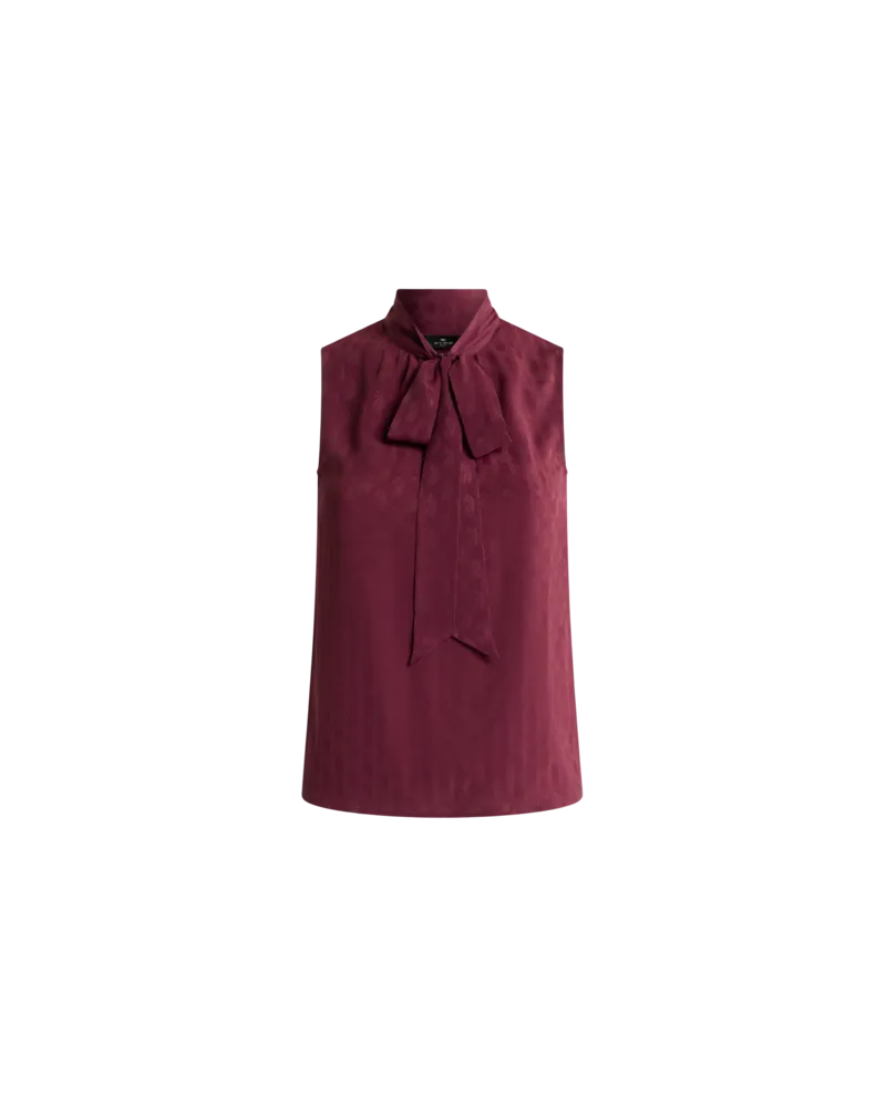 Etro Jacquard-top Aus Einer Seidenmischung Mit Foulard Und Paisley-motiv, Damen, Rot, Größe Rot
