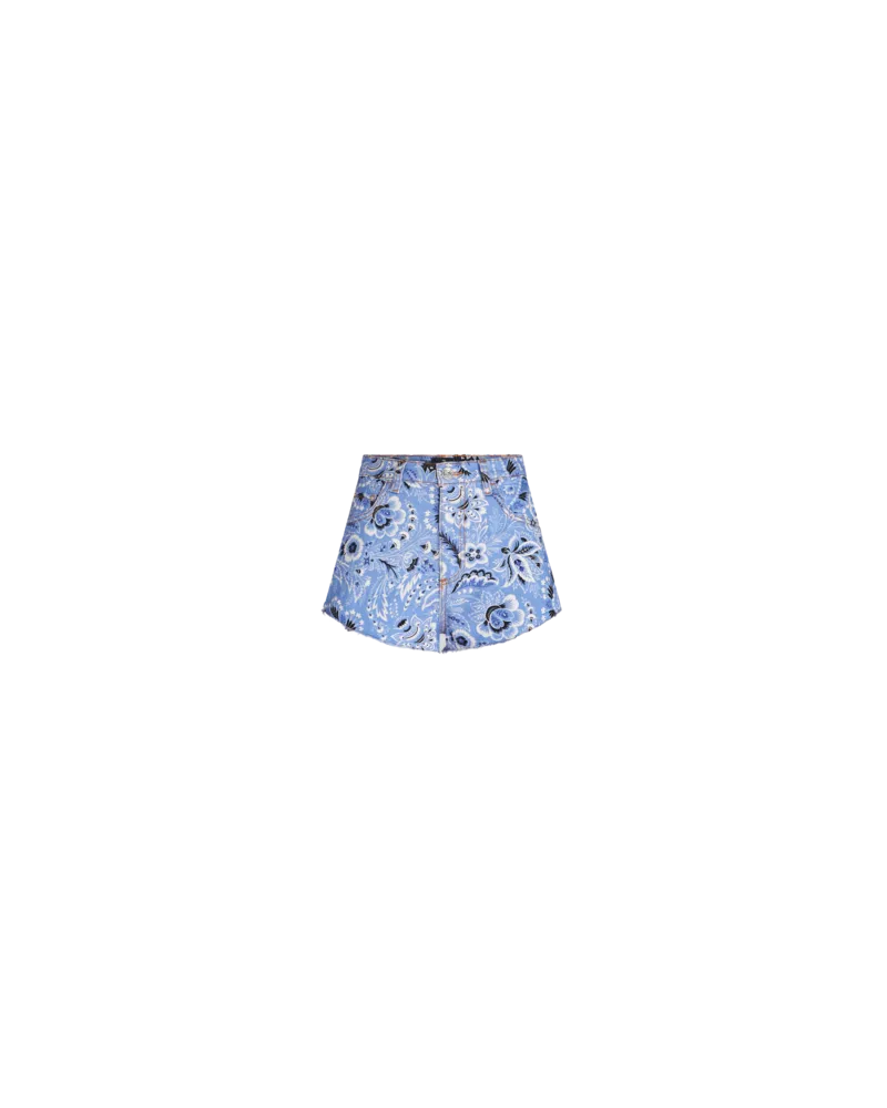 Etro Jeansshorts Mit Druck, Hellblau Hellblau