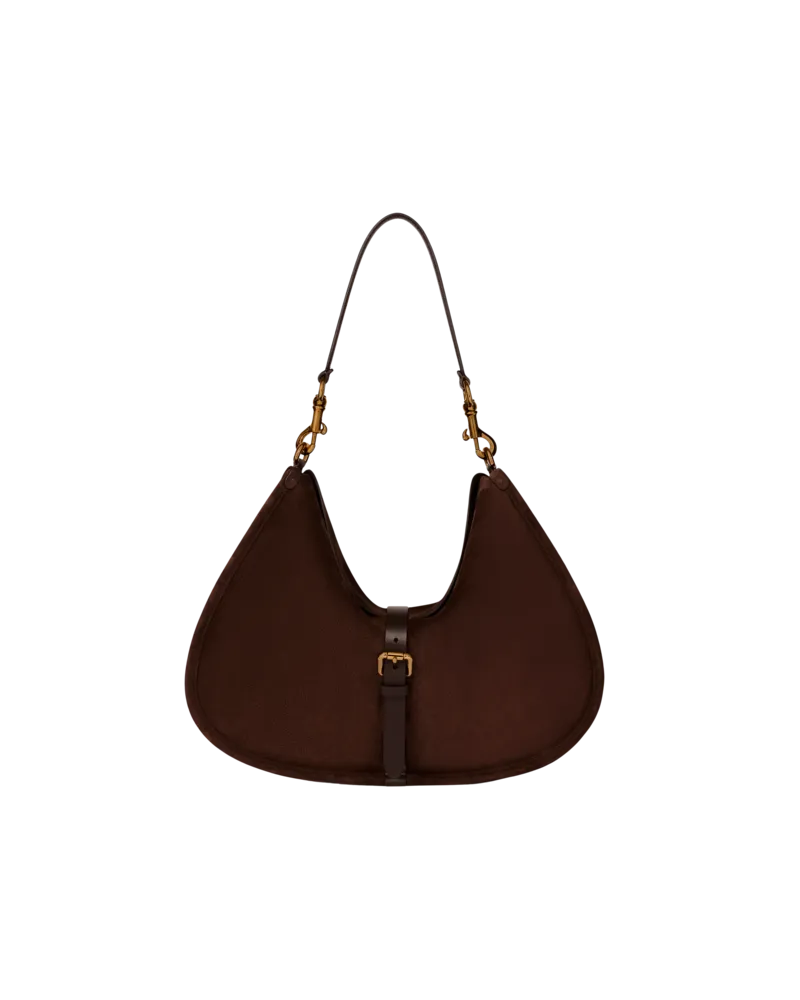 Etro Maxi-tasche Pony Aus Veloursleder, Damen, Braun Braun