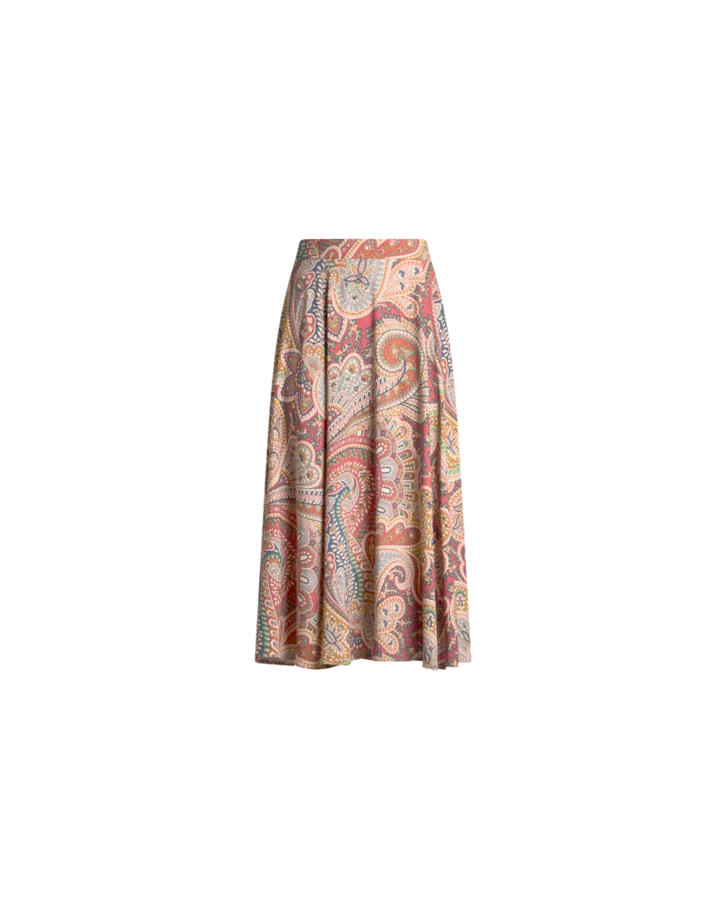 Etro Midirock Mit Paisleymuster Aus Envers-satin, Damen, Multicolor, Größe Multicolor