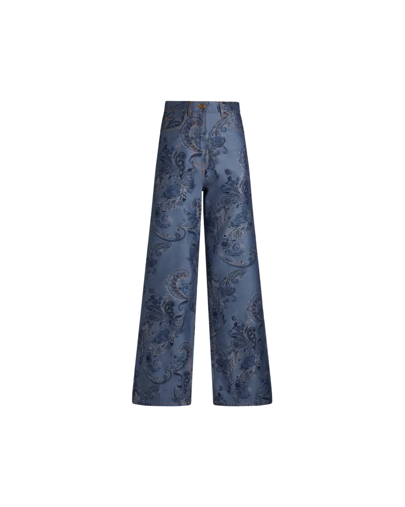 Etro Baggy-jeans Aus Jacquard, Damen, Navyblau, Größe Navyblau
