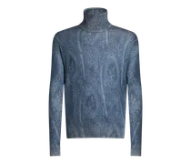 Paisley-rollkragenpullover, Herren, Navyblau, Größe