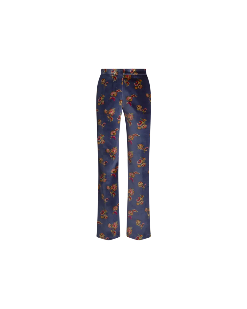 Etro Hose Aus Baumwollsamt, Damen, Navyblau, Größe Navyblau