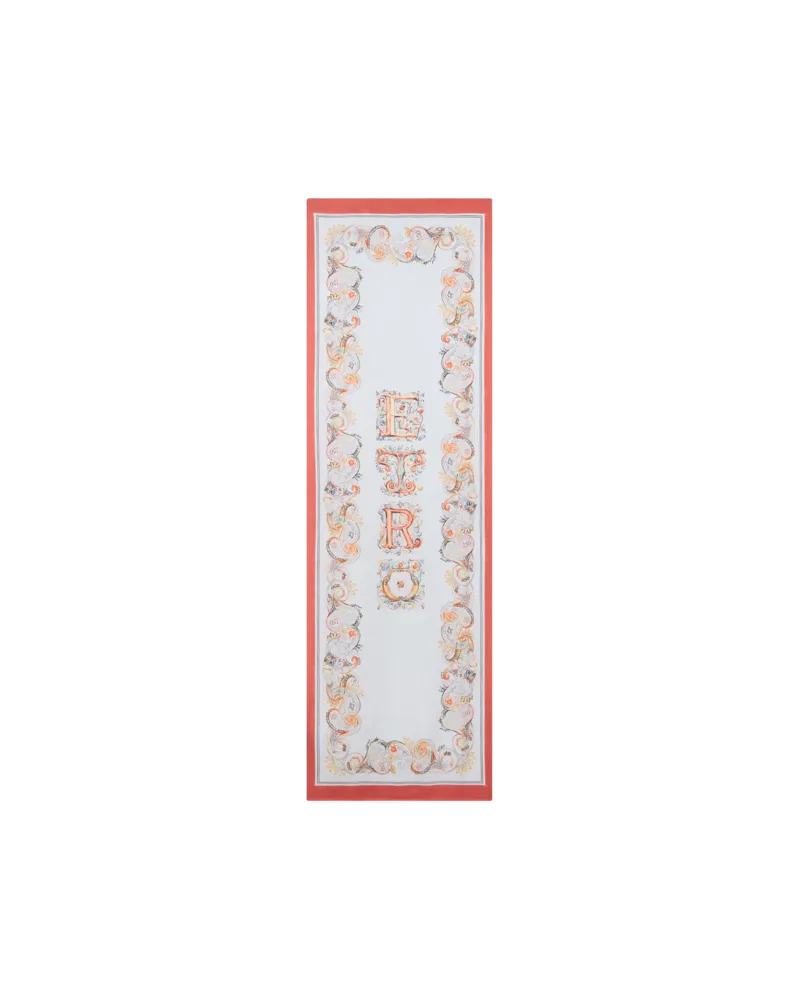 Etro Schal Aus Seide Mit Logo Und Floralem Paisley-motiv, Damen, Rot Rot