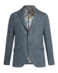 Etro Blazer Aus Wolle Und Alpaka, Herren, Navyblau Navyblau