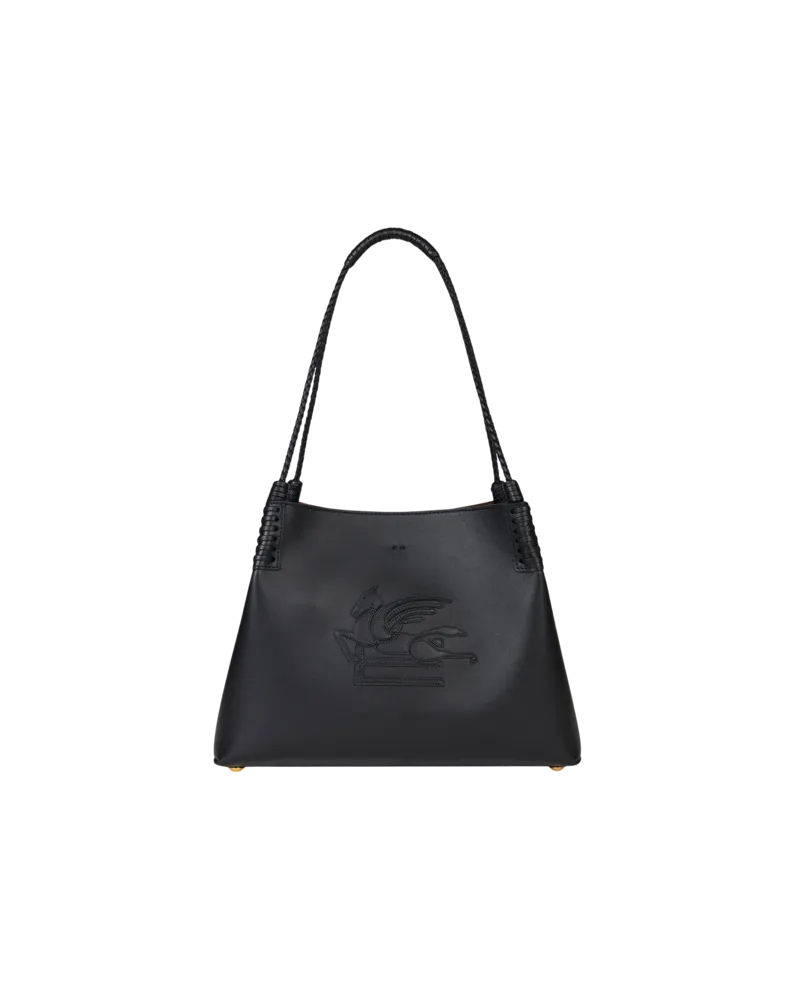 Etro Shoppingtasche Libra Klein, Damen, Schwarz Schwarz