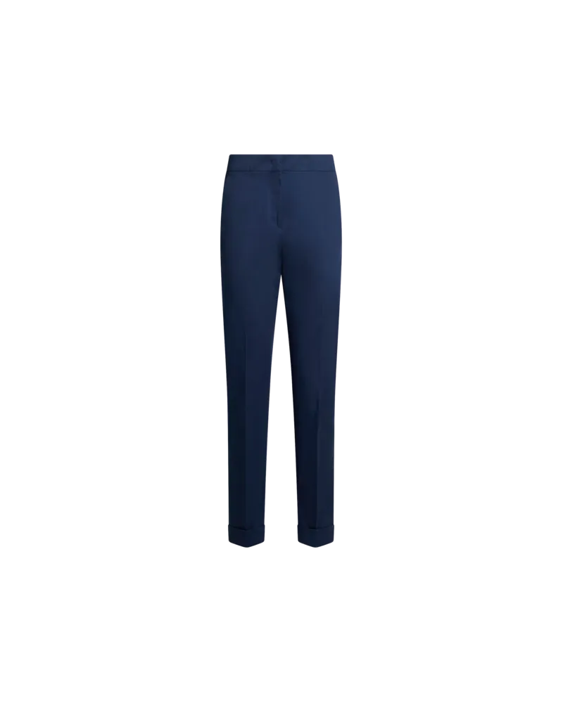 Etro Cropped Hose Aus Stretch-baumwolle, Damen, Blau, Größe Blau