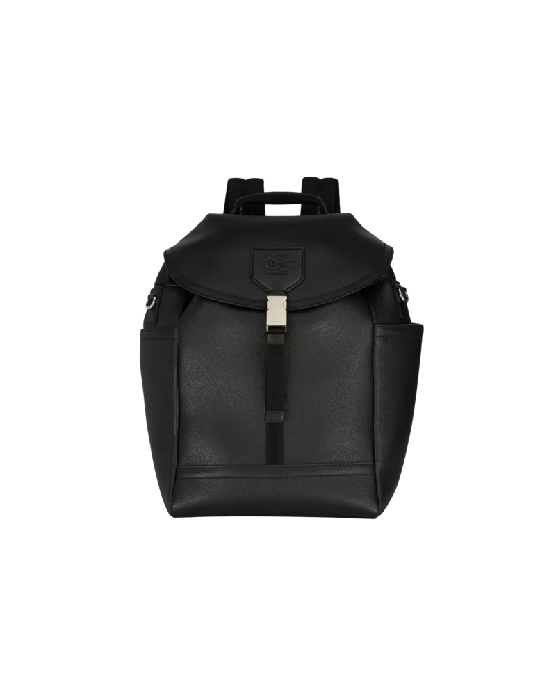Etro Lederrucksack Mittelgross, Herren, Schwarz Schwarz