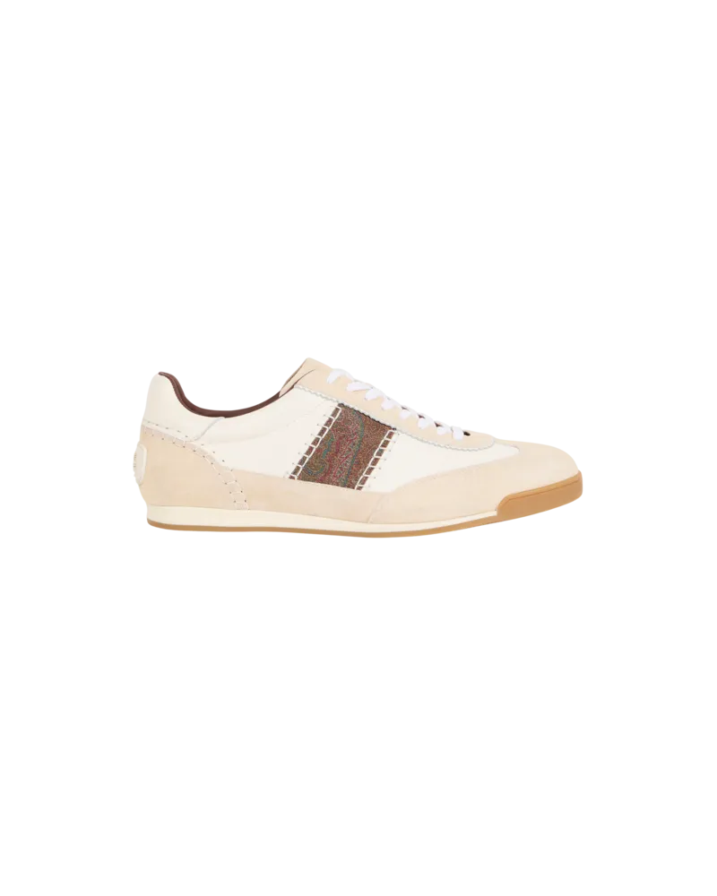 Etro Sneaker Aus Leder Mit Einsätzen Arnica, Herren, Cremefarben, Größe Cremefarben