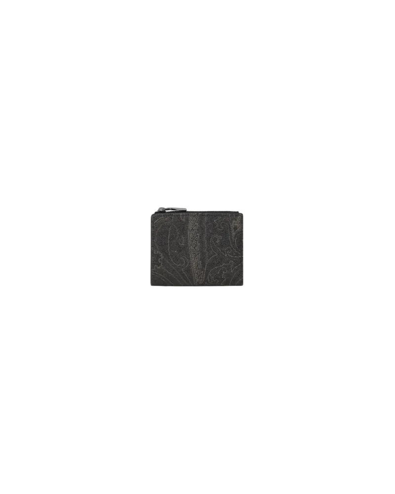 Etro Bifold Arnica Wallet, Herren, Schwarz Schwarz