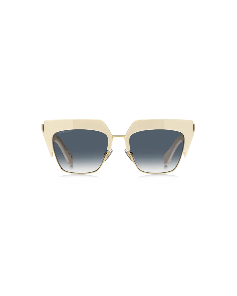 Etro Sonnenbrille Etroclub, Damen, Weiß Weiß