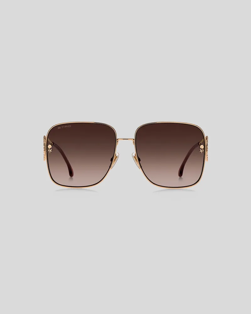 Etro Metal Paisley Sunglasses, Damen, Braun Braun