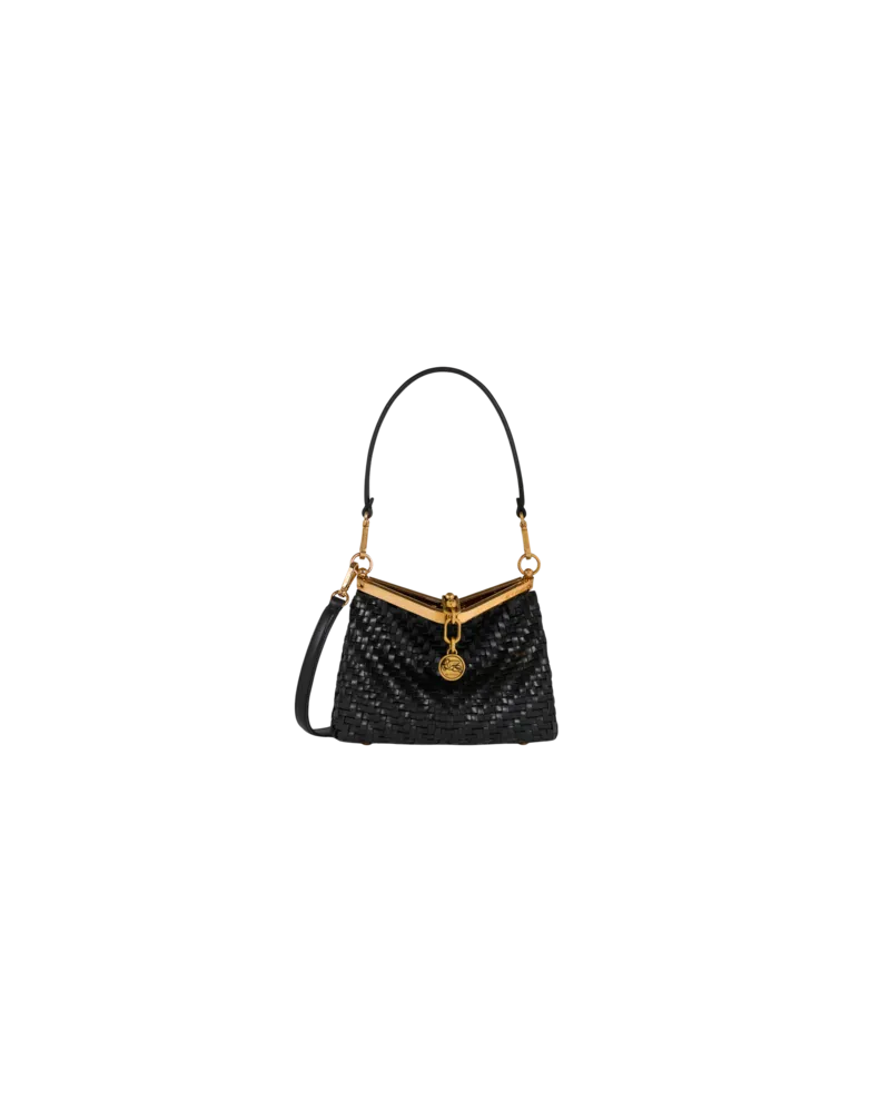 Etro Kleine Vela-tasche Geflochten, Damen, Schwarz Schwarz