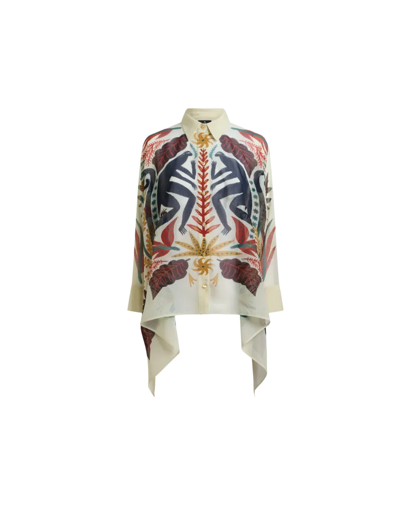 Etro Hemdbluse Mit Zipfelsaum Und Platziertem Print Etro X Tabby Booth, Damen, Beige, Größe Beige