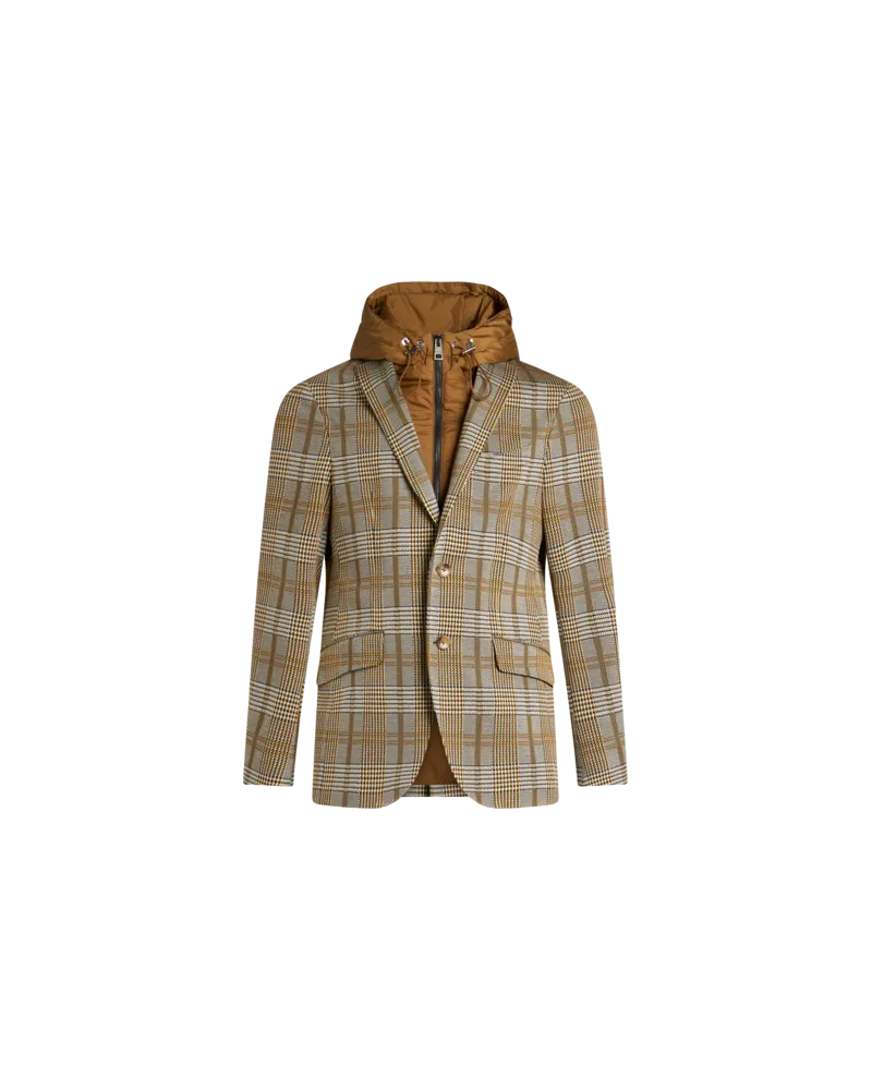 Etro Karoblazer Mit Abnehmbarem Latz, Herren, Beige Beige