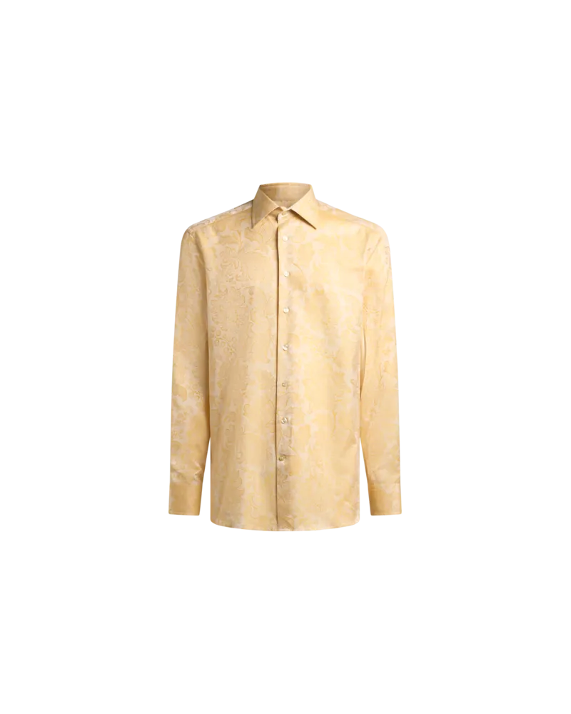 Etro Hemd Aus Baumwolle In Jacquard, Herren, Gelb, Größe Gelb