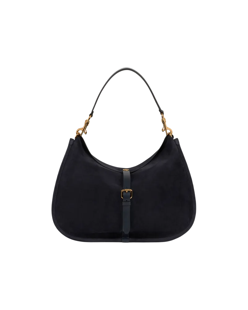 Etro Maxi-tasche Pony Aus Veloursleder, Damen, Navyblau Navyblau