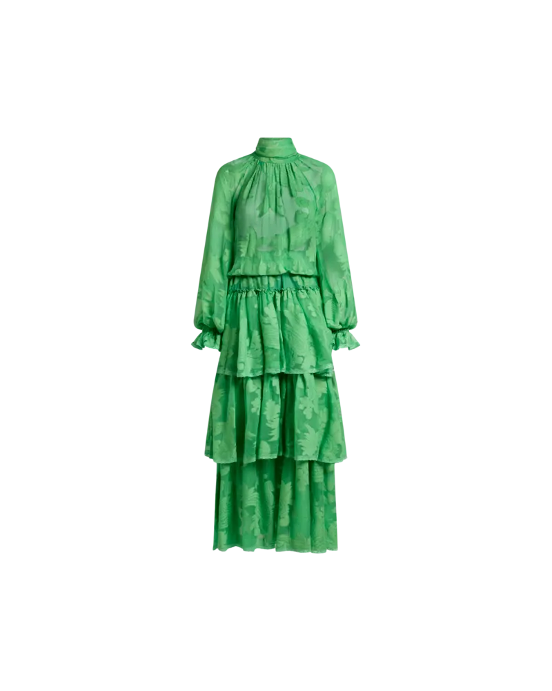 Etro Langes Jacquard-kleid Aus Einer Seidenmischung Mit Floralem Paisley-motiv, Damen, Grün, Größe Grün