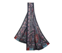 Schal Aus Kaschmir Und Seide Mit Print, Herren, Blau