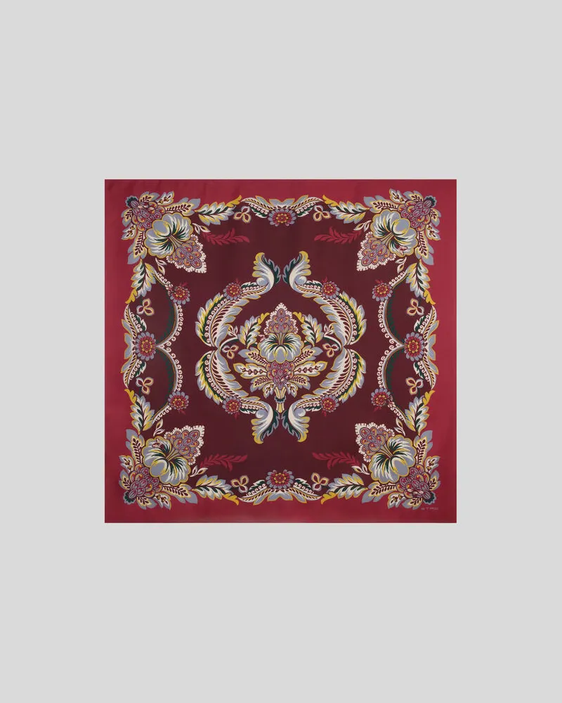 Etro Tuch Aus Seide Mit Blumen- Und Bienenmotiv, Damen, Bordeaux Bordeaux
