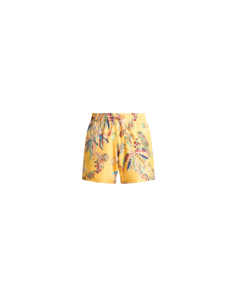 Etro Badeshorts Mit Platziertem Print Mit Papageien Und Palmen, Herren, Gelb, Größe Gelb