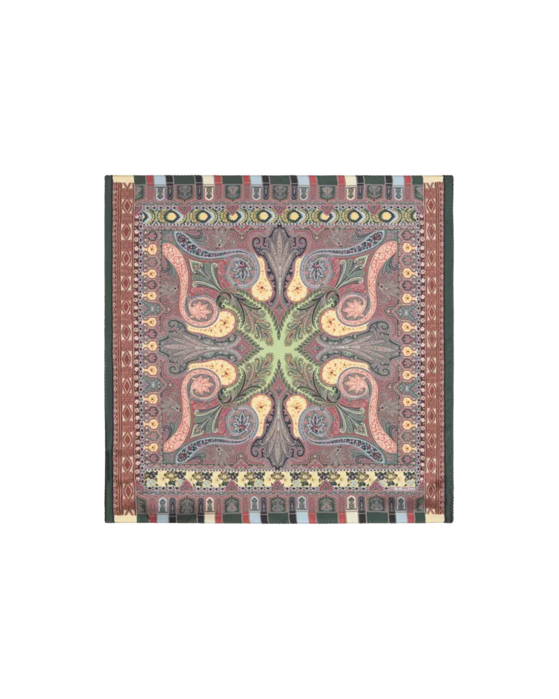 Etro Einstecktuch Aus Bedruckter Seide, Herren, Multicolor Multicolor