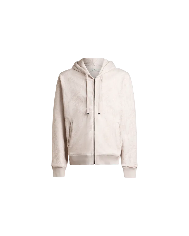 Etro Sweatshirt Aus Einer Wollmischung Mit Kapuze Und Arnica-motiv, Herren, Cremefarben, Größe Cremefarben