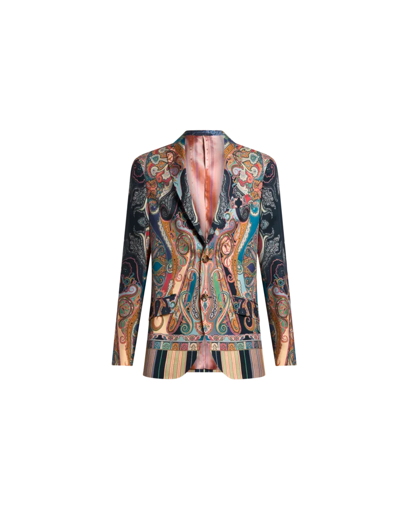 Etro Blazer Mit Floralem Paisleymuster, Herren, Navyblau, Größe Navyblau