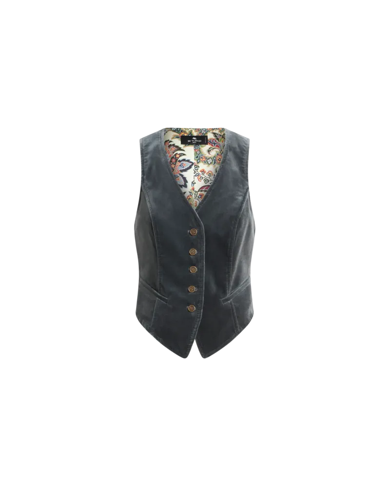 Etro Samtweste, Damen, Navyblau, Größe Navyblau