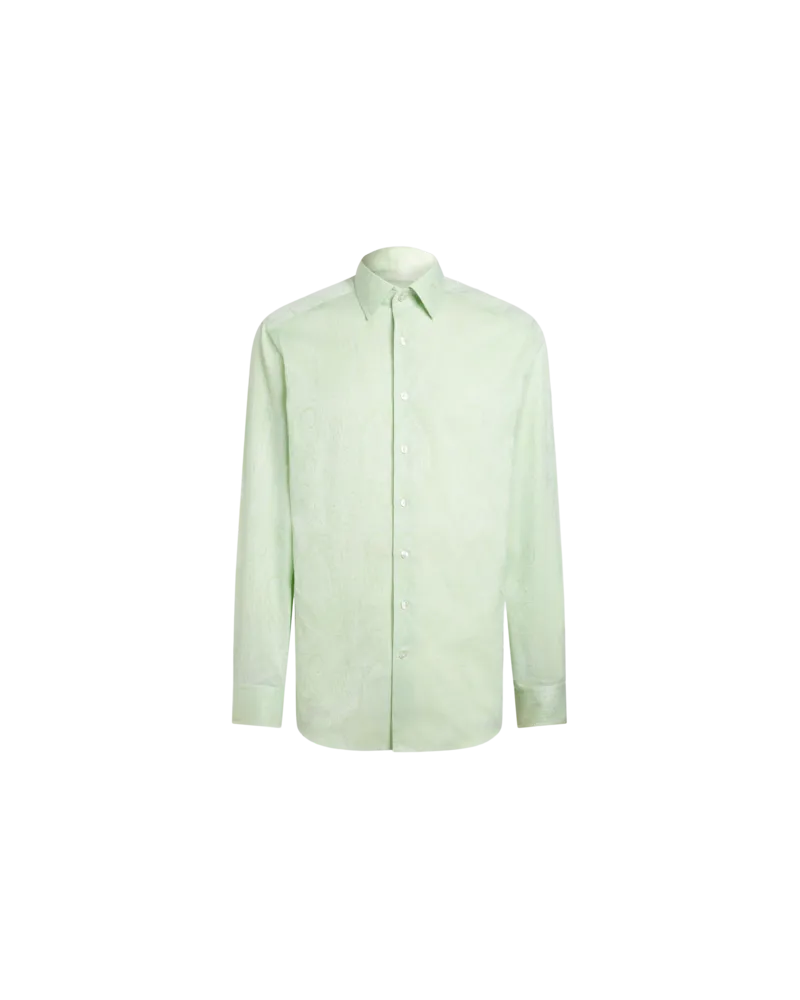 Etro Hemd Aus Baumwolljacquard, Herren, Grün, Größe Grün