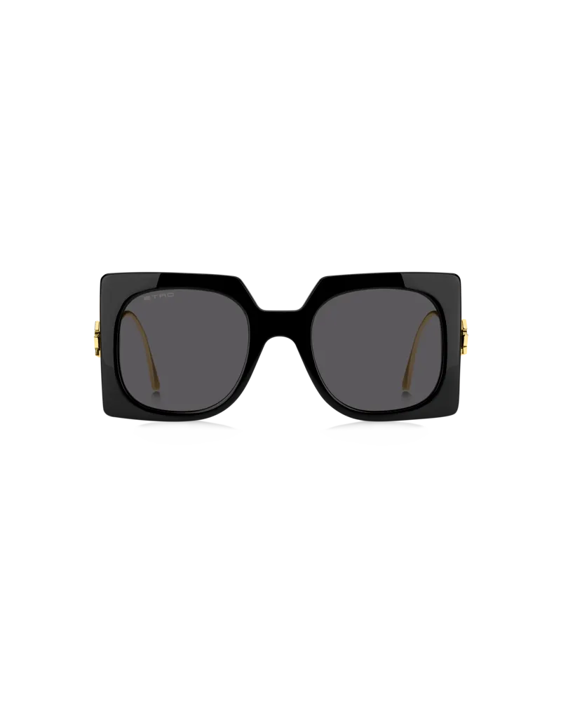Etro Bold Pegaso Sonnenbrille, Damen, Schwarz Schwarz
