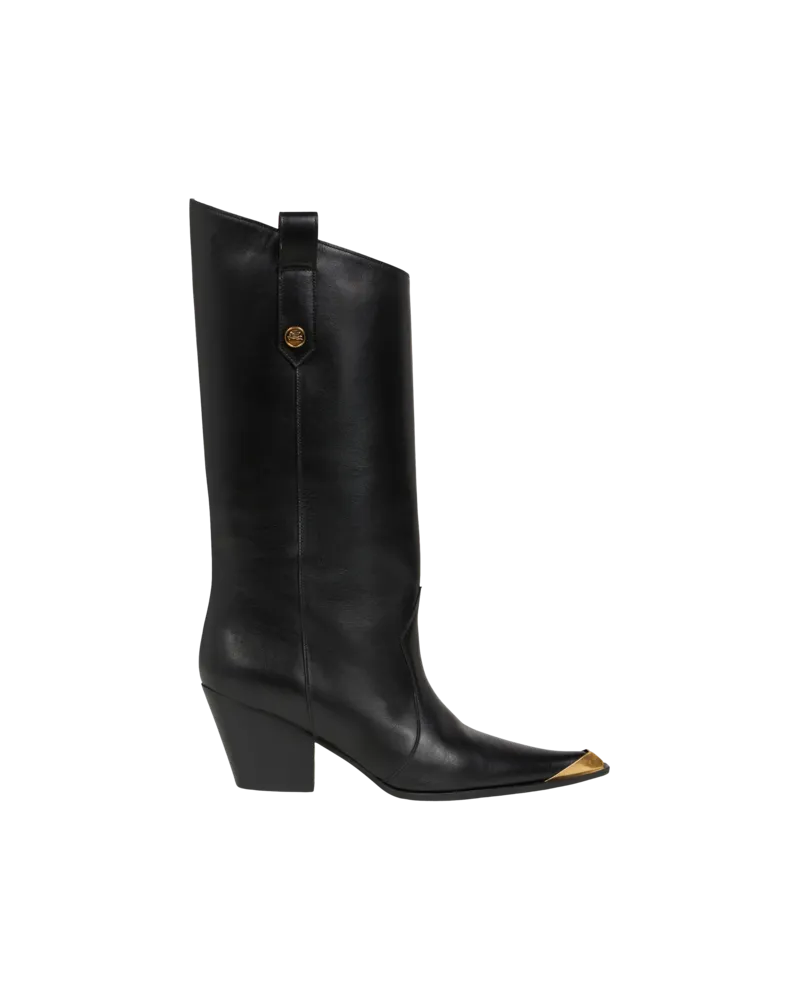 Etro Lederstiefel, Damen, Schwarz, Größe Schwarz