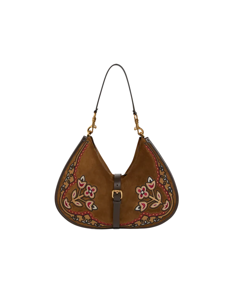 Etro Tasche Pony Maxi Aus Veloursleder Mit Stickerei, Damen 