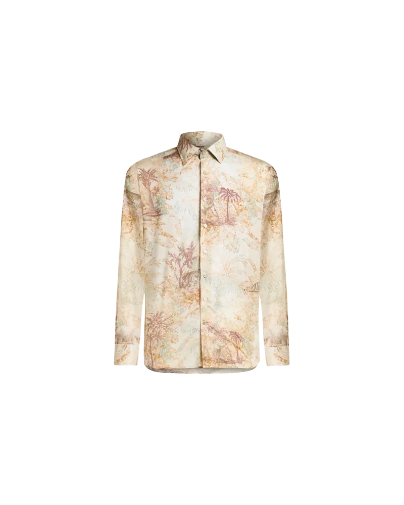 Etro Hemd Aus Baumwolle Mit Safari-print, Herren, Beige, Größe Beige