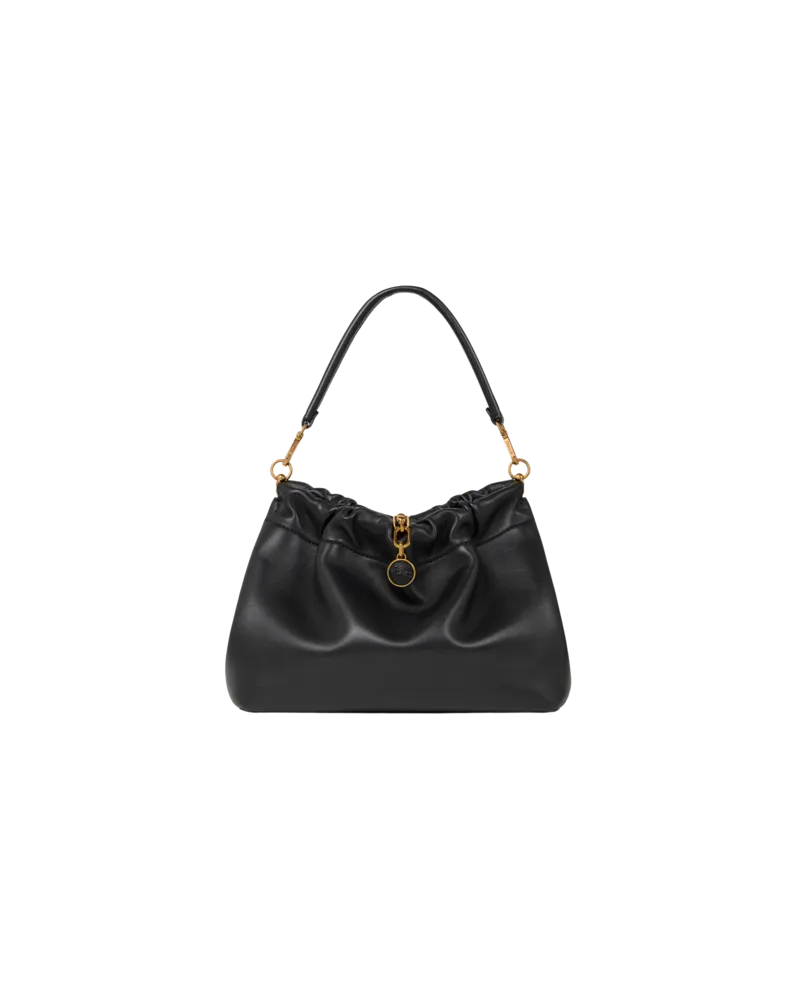 Etro Tasche Vela Blossom Mittelgross Aus Nappaleder, Damen, Schwarz Schwarz