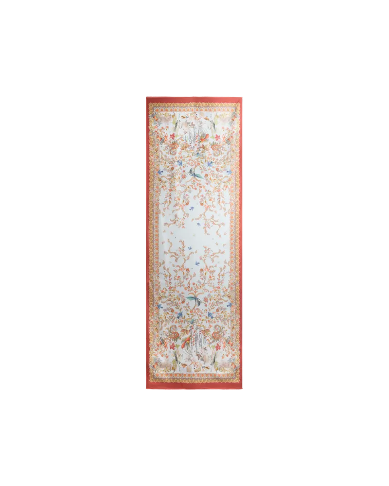 Etro Jacquard-schal Aus Seide Mit Motiv Flora Und Fauna, Damen, Rot Rot
